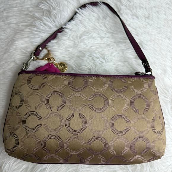 COACH y2k Purple Signature Canvas Wristlet Mini Purse - Picture 2 of 11